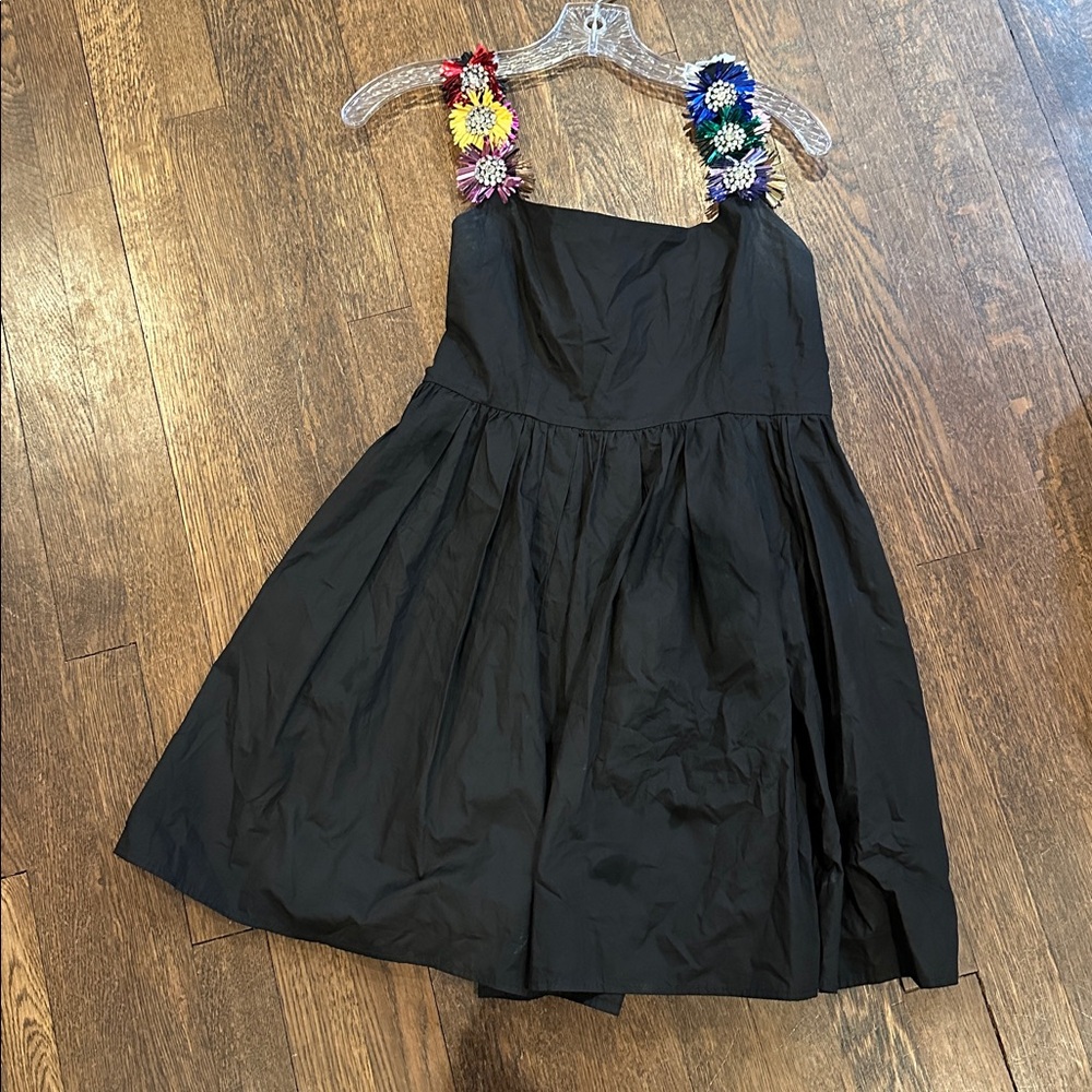 Queen Of Sparkles Black Flower Strap Dress
